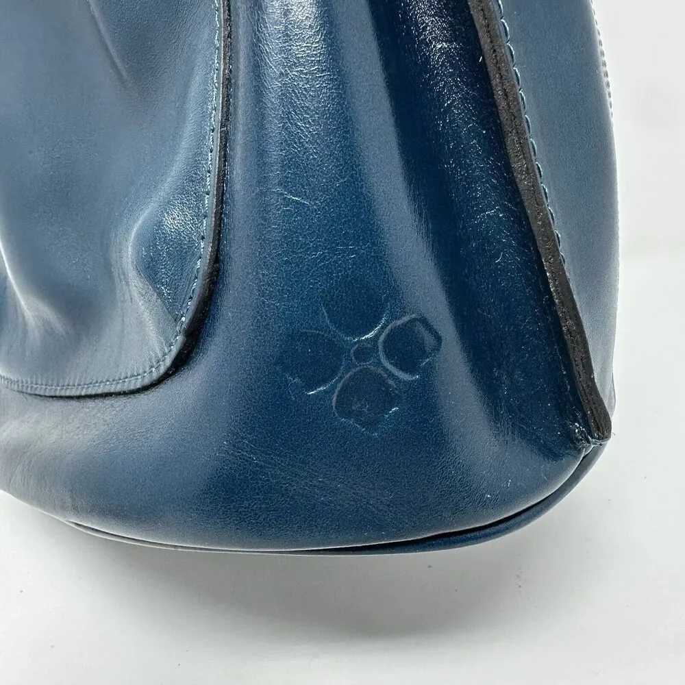 Patricia Nash Otavia Bucket Crossbody Bag Cutout Tooled‎ Tassel Carribean Blue
